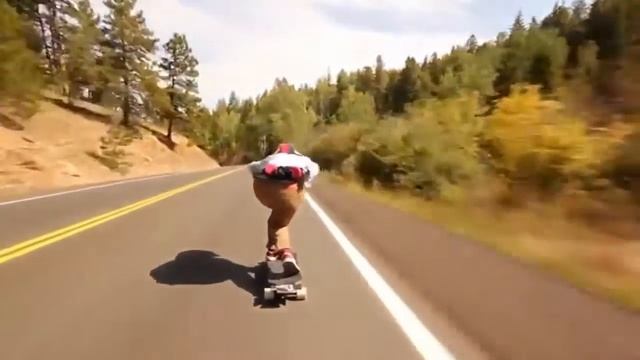 Скейт. На скейте по шоссе