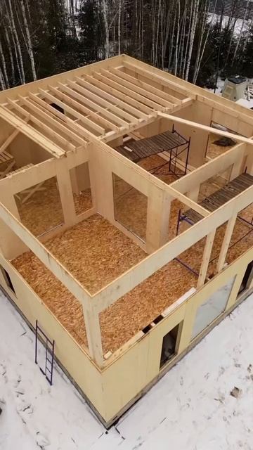 CLT – стены и плоская эксплуатируемая крыша смотреть онлайн