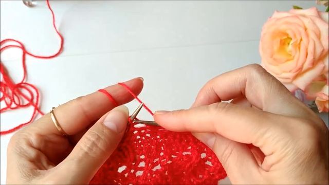 МК ажурного узора спицами АВГУСТ попетельный knitting knitted diy смотреть онлайн