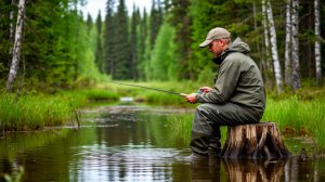 Рыбалка на озере в заповеднике