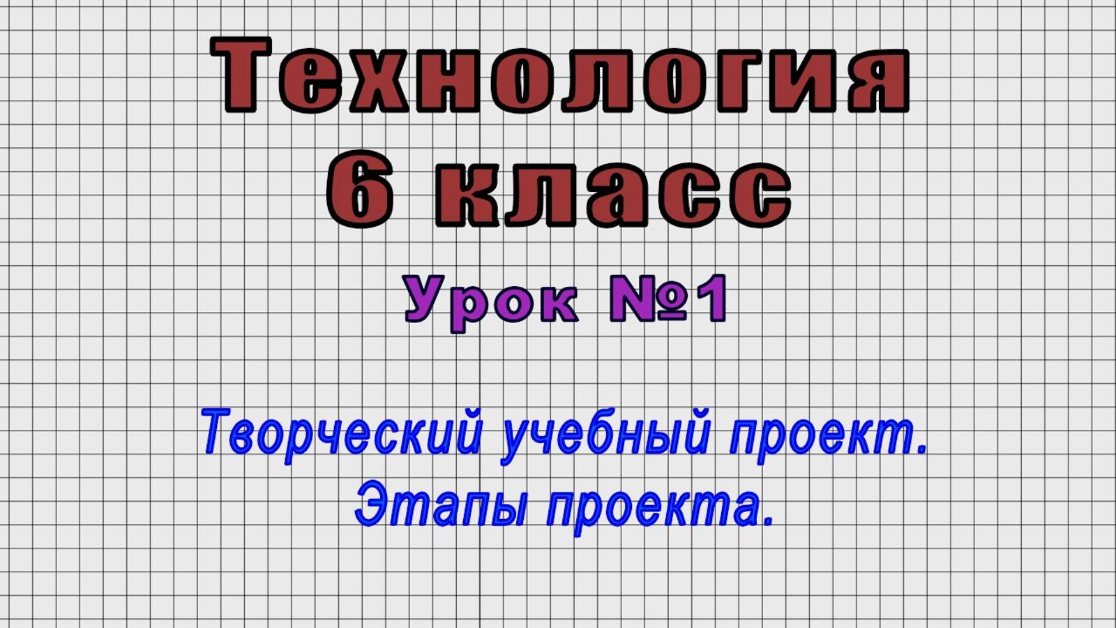 Технология 6 класс (Урок№1 - Творческий учебный проект. Этапы проекта.) смотреть онлайн