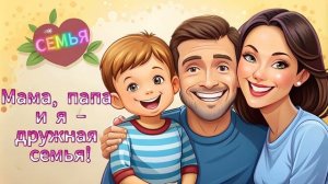 Детская песенка про семью: Мама, папа и я – дружная сем