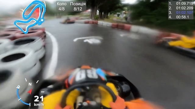 Картинг Жага Швидкості | Лайт Ліга 02.08.22 Гонка №1 | Дощ | Поставили шлагбаум | Прорив | Штраф