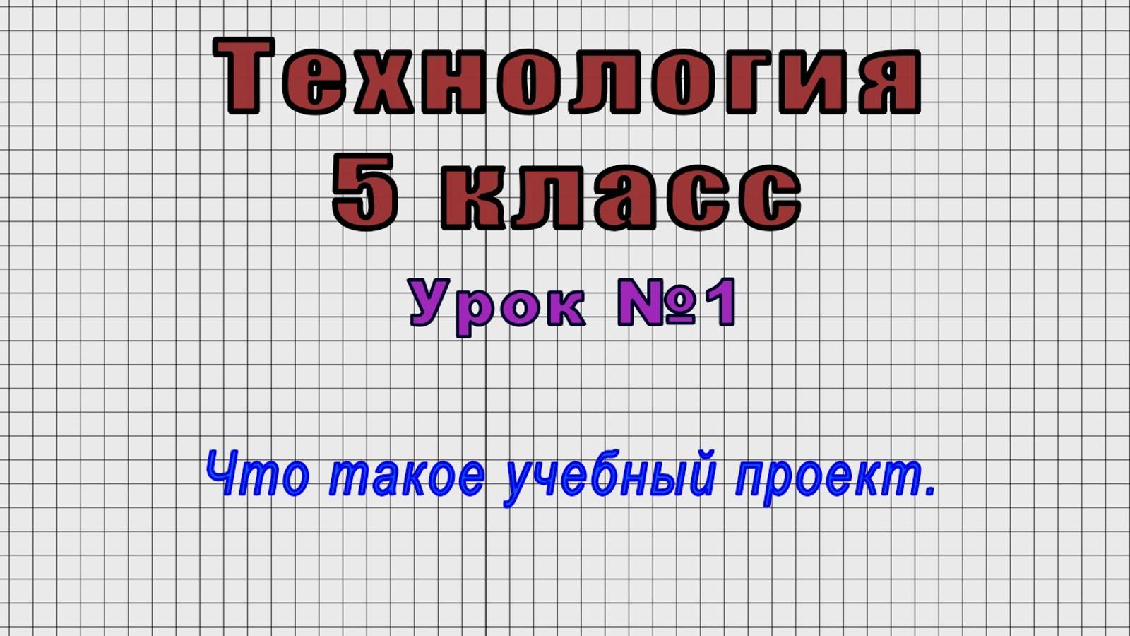 Технология 5 класс (Урок№1 - Что такое учебный проект.) смотреть онлайн