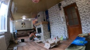 отделали камин за 3 минуты, облицовка камина плиткой