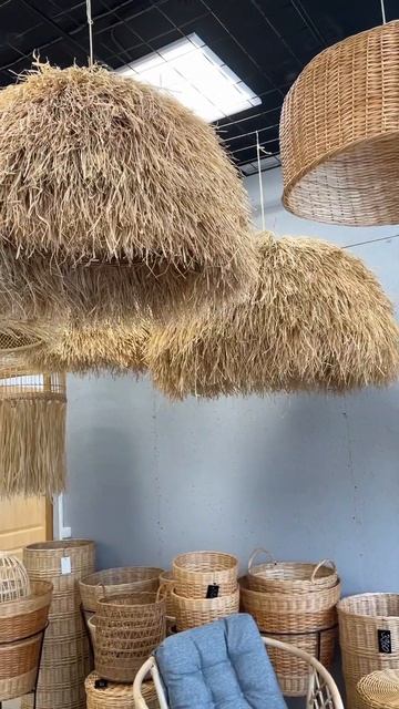 Плетеные светильники абажуры из ротанга #интерьер #ло? смотреть онлайн