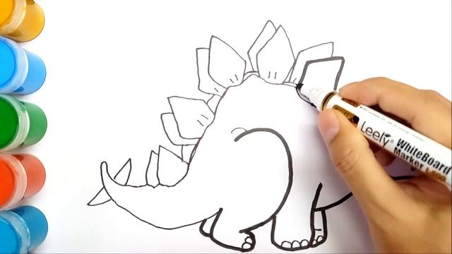 Cómo dibujar un dinosaurio [Stegosaurus] How to Draw a Dinosaur [Stegosaurus] Сурет салу динозавр смотреть онлайн