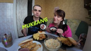 МУКБАНГ ПЮРЕ И ШНИЦЕЛЬ / КАША ОВСЯНАЯ / БЛИНЫ С ТВОРОГОМ / САЛАТ КРАБОВЫЙ / EATING MUKBANG ASMR АСМР