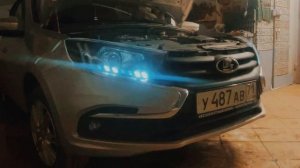 ЛАДА ГРАНТА УСТАНОВКА СВЕТОДИОДНЫХ ФАР