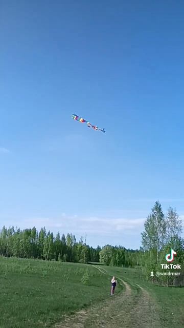 Летающий змей в небе #дача #огород #весело #дельтаплан # смотреть онлайн