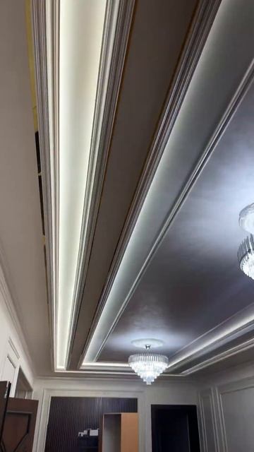 Установка дизайнерских диодных подсветок в потолок #sh