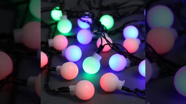 Гирлянда «Нить» 5 м с насадками «Шарики белые», IP20, 20 LED, смотреть онлайн