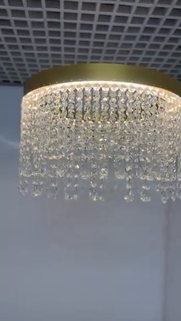 Подвесной светодиодный светильник кольцо с хрусталик