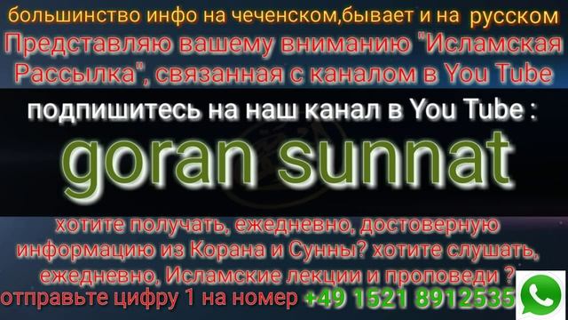 WhatsApp рассылка связанная с каналом "goran sunnat " смотреть онлайн