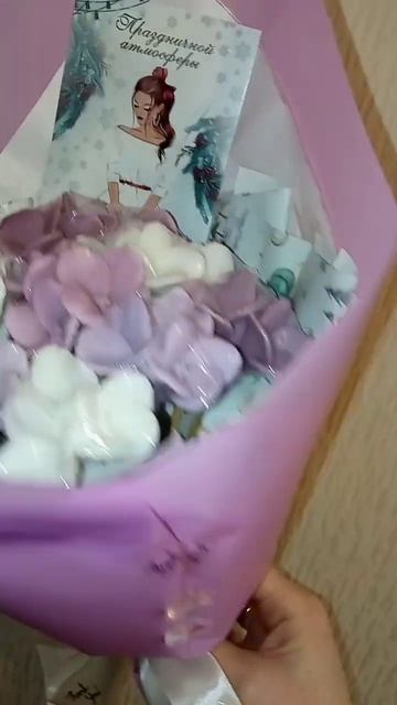 💜🤍💜Букет из ароматных мыльных цветочков Гортензии