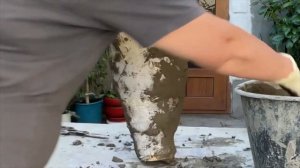 Сделала Амфору для сада из цемента и пеноплэкса. Резул