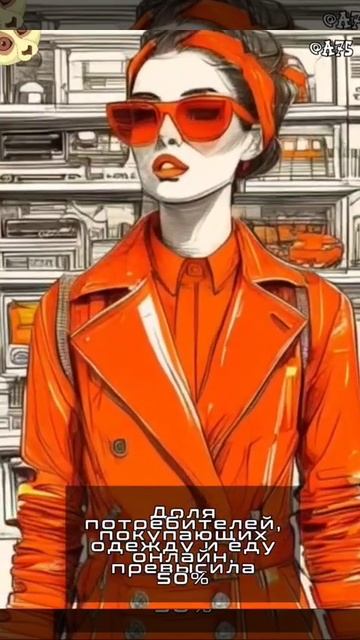 Доля потребителей, покупающих одежду и еду онлайн, пре смотреть онлайн