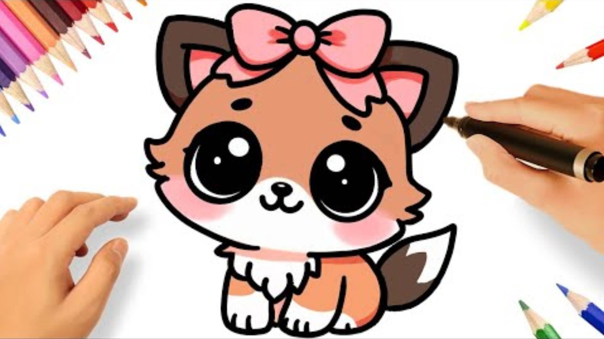 КАК НАРИСОВАТЬ ОЧАРОВАТЕЛЬНУЮ СОБАЧКУ В СТИЛЕ КАВАЙИ 🐶💗 смотреть онлайн