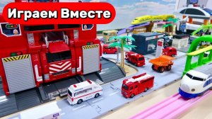 Машинки мультики 🚒 Пожарные и полицейские машинки спешат на помощь 🚒 Гонки поездов для детей
