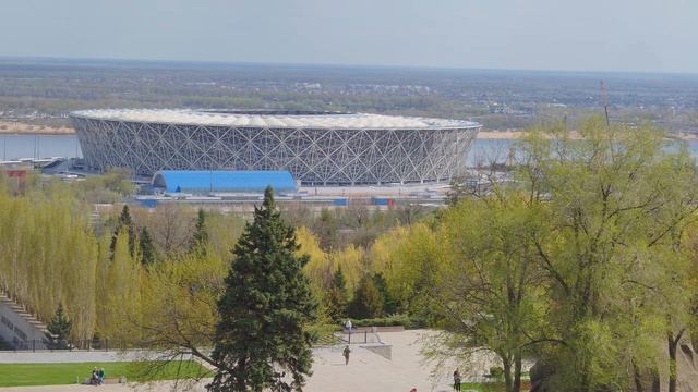 Панорама с высоты Мамаева Кургана, город Волгоград ап? смотреть онлайн