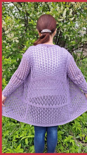 Кардиган маме. Первый платный совместник. Пряжа котон голд, спицы 3.5,ушло 280 г. 48-50 р