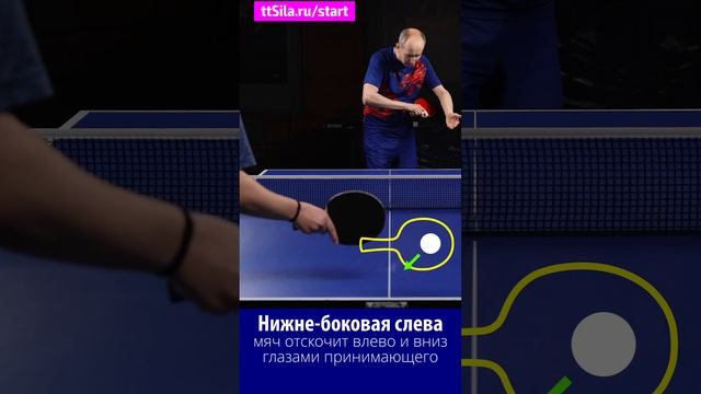 Нижне-боковая подача слева в настольном теннисе. Выпо? смотреть онлайн