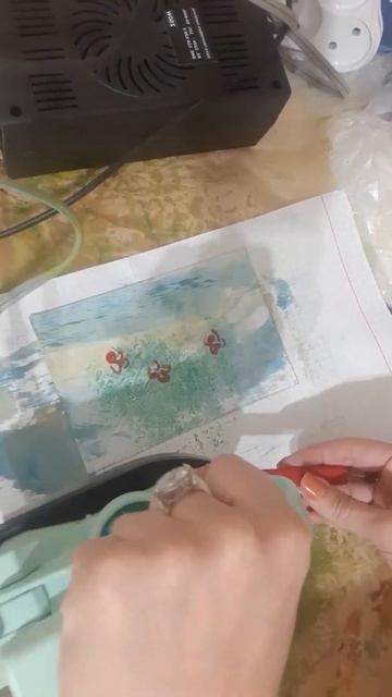 Арт. Живопись воском. Куст с цветами. Горячий воск и ут? смотреть онлайн