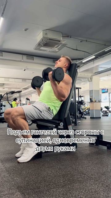 Сгибание рук на бицепс с гантелями, одновременно двум? смотреть онлайн