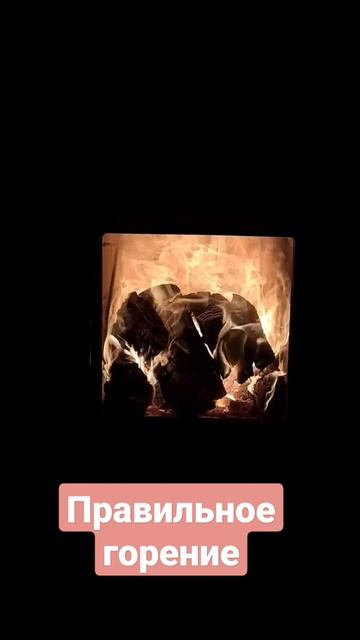 горение в топке колпаковой печи с теплообменником #stove смотреть онлайн