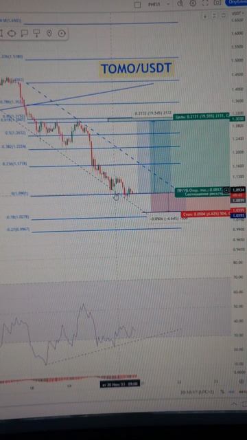 #Трейдинг, сделка на покупку #альткоина #TOMO 20 июня 2023 #shorts