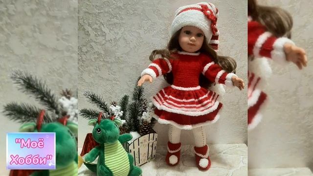 Обзор экспресс мк. Платье "Новогодний гномик" для кукол Llorens (42см) смотреть онлайн