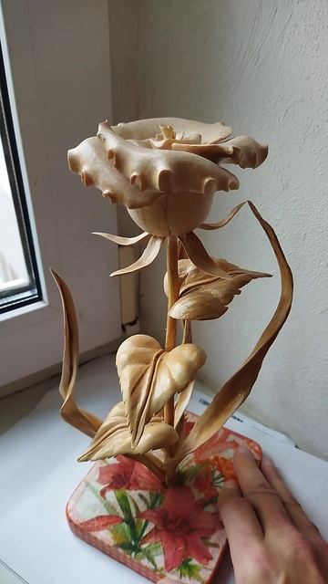 Цветок из дерева.(берёза).(2). смотреть онлайн