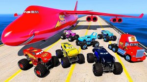 Монстр Маккуин гонки на грузовиках Дисней Тачки Мак и друзья Хот Вилс Веселые мультики для детей