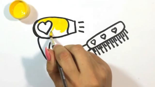 Draw a Drawing of a Comb and Dryer for Children / Нарисуйте рисунок расческ? смотреть онлайн