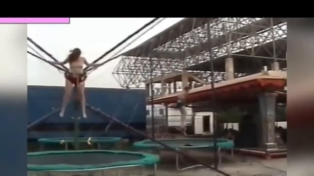 Смешные приколы  Придурки на батуте  Угарные падения  Funny Trampoline