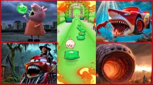 Свинка Пепа в восторге🆚Маккуин и Акула🆚 Поезд и Маккуин🆚 Червяк-разрушитель💟Кто лучший❤️🔥