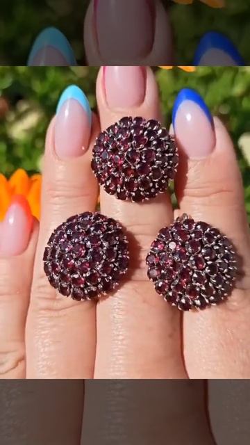 Гранаты 🌺 5800р🌺 размер кольца любой #гранат #натураль
