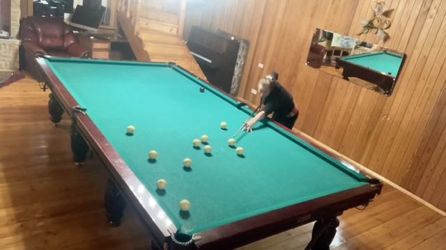 Результативные удары в свободную пирамиду. Русский бильярд.
