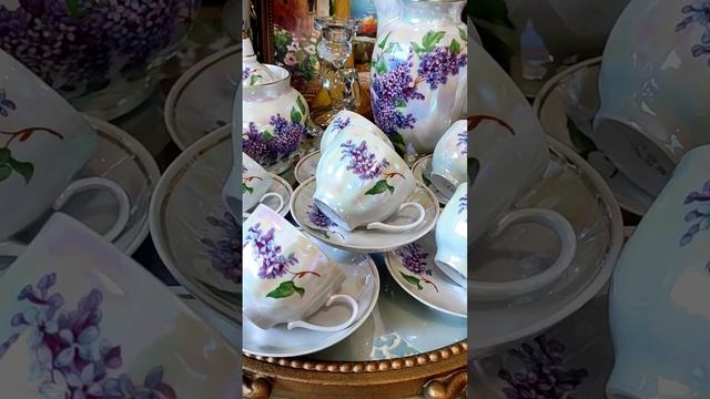 Прекрасный кофейный сервиз Дулево Сирень! Выпуск 2002г смотреть онлайн