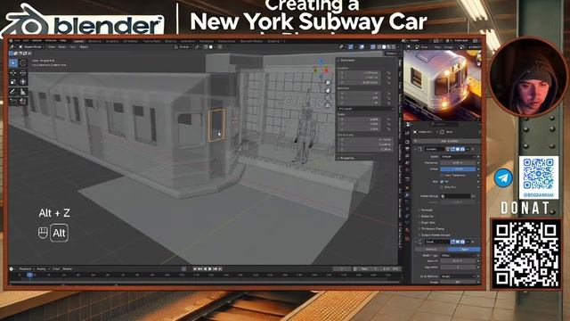 Создание вагона New York Subway в Blender | Subdivision Surface