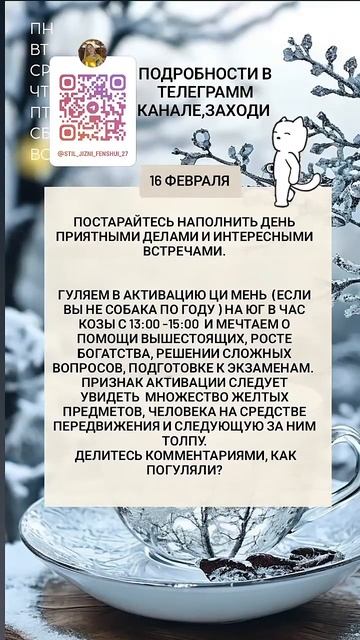 16 февраля прогноз на день| наполнитель энергией сходи? смотреть онлайн