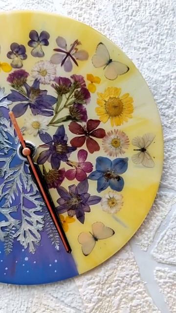 Авторские настенные часы с гербарием. смотреть онлайн