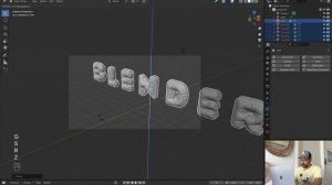 Надувной текст в Blender