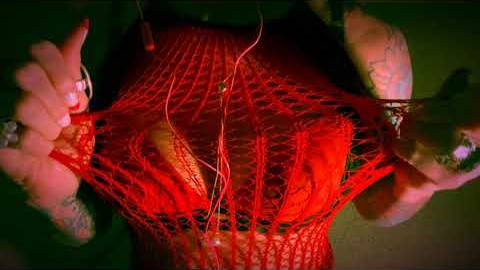 Cherry Cupcake ASMR bra and stockingdress scratching - twang, snap, scratch...binaural