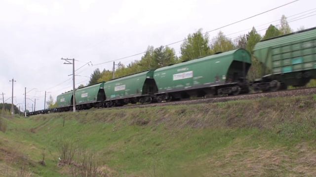 Электровоз ВЛ10У-876 с грузовым поездом следует по перегону Сандарово- Детково. смотреть онлайн