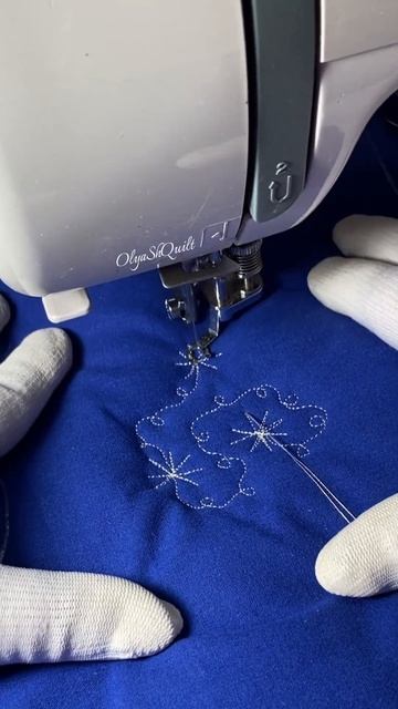 Снежинки (29) Free Motion Quilting. Свободно ходовая стёжка.