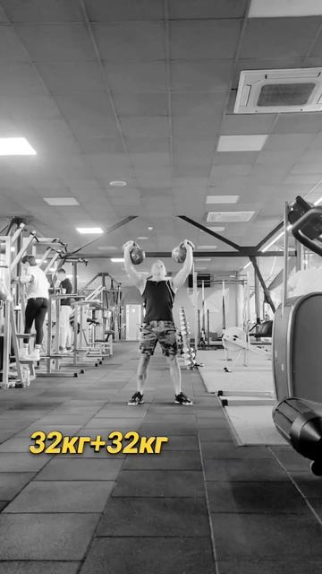 КРЕСТ С ГИРЯМИ ПО 32 на 8 Личный вес 68кг #kettlebellrekord #крест? смотреть онлайн