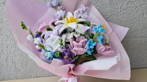 Букет фиолетовый. Набор для творчества из синельной проволки.