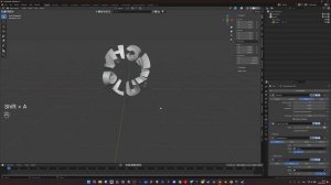 Закручивание хромированного текста по кругу в Blender