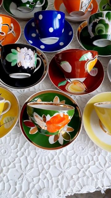 Винтажные чайные пары Вербилки, Дулево #porzellan #винтаж #? смотреть онлайн